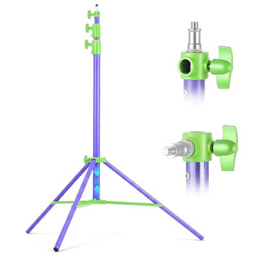 SH Light Stand Photography, 9.1ft/280cm Air Cushioned Studio Light Stand, Heavy Duty Metal Photo Video Tripod Stand with 1/4" to 3/8" Screw for Strobe, Camera, Ring Light, Softbox, Max Load 22lb/10kg - color: Green