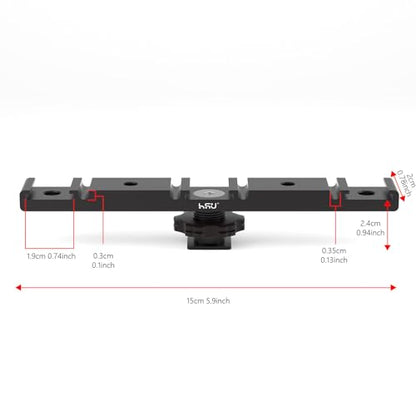 HSU Cold Shoe Mount Bracket, Triple-Head Hot Shoe Mount, and 1/4 Screw Port, Aluminum Cold Shoe Plate Adapter with Cable Slot Bayonet for Microphone, Led Video Light, Monitor (Extension), HGP322L - color: Extension