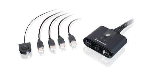 IOGEAR USB 2.0 4x4 Peripheral Switching Hub - 4 PC Share To 4 USB Devices - Up To 480Mbps - Mobile Devices Charging - Mouse/Keyboard - Printer - Scanner - EX HD & More-LED Indicators w/Remote - GUS404 - size: 4x4, style: USB 2.0