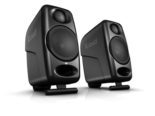 IK Multimedia iLoud Micro Monitor 50 watt Portable Wireless Bluetooth Studio Reference Monitors, Dual Speakers for Music Production, Mixing, Mastering, Composing, producing and DJs - color: Black, style: iLoud Micro Monitor