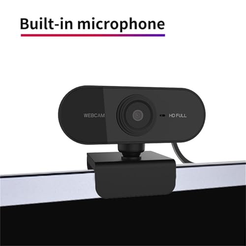 1080p Webcam with Microphone for Pc, Computer Camera, Web Camera for Desktop Computer, Adaptable Angle and Flexible, USB 2.0 Pc Cameras Automatic Correction, Suit for Video Calls, Online Meetings