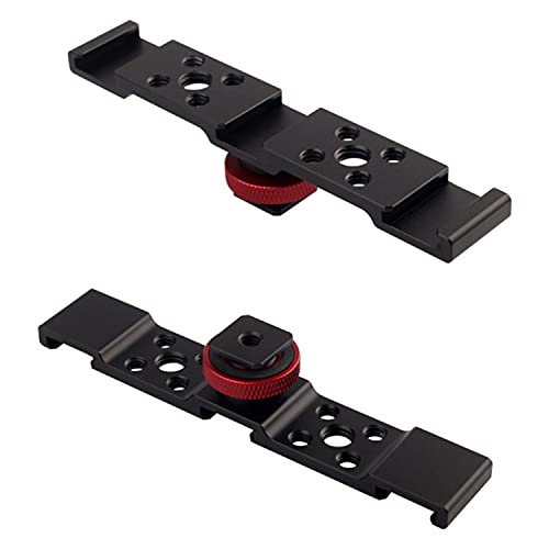 Fotoconic Hot Shoe Extension Bar Mount, Triple Cold Shoe Extension Flash Bracket, Compatible with Nikon Canon Sony Olympus DSLR Camera, Microphone, Led Video Light, Camcorder DV