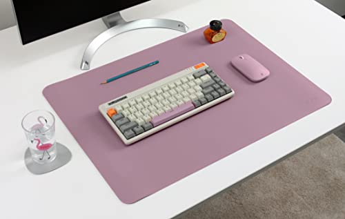 Dual-Sided Leather Desk Pad,Blotter for Laptop Computer,Mouse Pad,Writing,Drawing,Arts and Craft Mat (17"x24", Lilac) - color: Purple/Dark Purple, size: 17"x24"