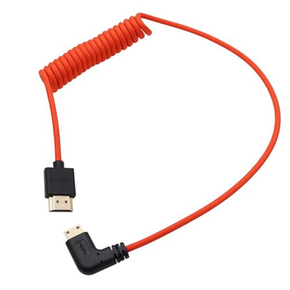 Mini HDMI to HDMI 8K 4K60p Cable for Canon EOS R RP XA70 6D Mark II 5D Mark IV Camera ATOMOS Ninja V SmallHD Ultra Monitor, Rigth Angle Type A C HDMI 2.1 Red 50cm