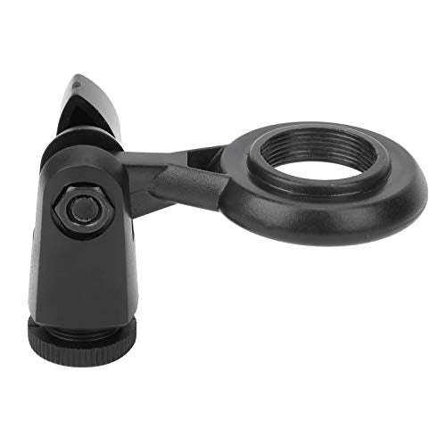 Germerse Microphone Holder, Portable Anti Vibration Mic Stand Adapter, Black Plastic, 22mm/0.9in Threaded Microphones