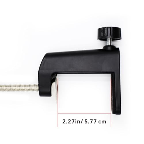 Universal C-Clamp Lamp Holder Desk Mount Clamp Base for Swing Arm Lights, DIY Lighting, Monitors, Workbenches - color: Black