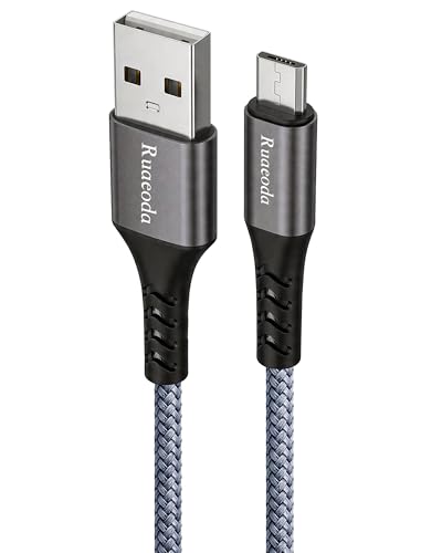 Micro USB Cable 10 ft, Android Charger Cord, High-Speed Fast Charging & Data Sync, Braided Nylon Durable Lead for Samsung Galaxy S7 S6 J7, Kindle, PS4/Xbox, Security Camera (Gray) - color: Space Grey, size: 10 Ft