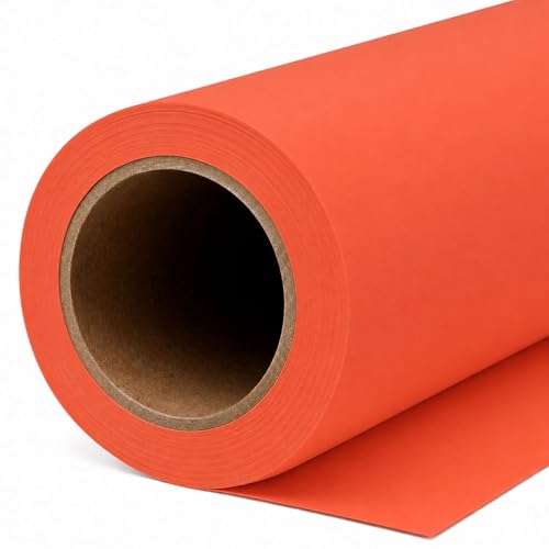 Yizhily Seamless White Backdrop Paper Roll, 53" x 16.4', Heavyweight Matte Bright Orange Photo Background for Small Studio Headshots, Tabletop Product & Food Photography - color: Bright Orange, size: 53" x16.4'