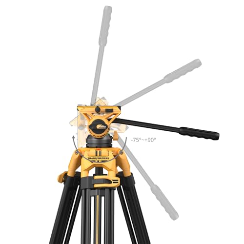 SmallRig AD-01 73''/186cm Heavy-Duty Fluid Head Tripod Bumblebee Edition, 8kg/17.6lb Load Capacity, +90° to -60° Tilt Range, Quick Release Plate for MFT for DJI - style: Bumblebee Edition