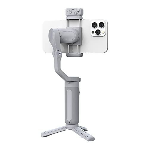 hohem iSteady XE KIT 3-Axis Smartphone Gimbal Stabilizer with Light for iPhone Android Phone for Vlog YouTube Live Video Record Handheld Folded Gimbla Stabilizer, Grey Combo