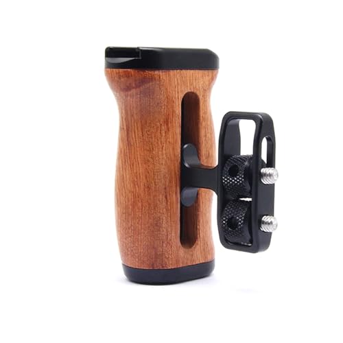 Adjustable Left/Right Camera Cage Handle, Wooden Side Handle Handgrip for EOS RP/A7ii/A7iii/EOS R50/EOS R100/A6700/Z6 ii/Z6 iii/Z7 ii/A7M4/ZV-E10/ZV-E10 ii Cam Cage