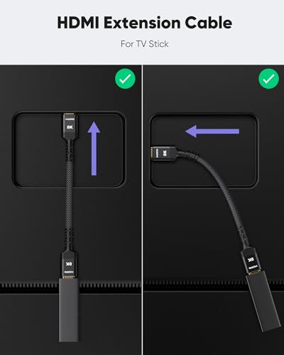 Highwings 8K 4K HDMI Extender Cable, Short Extension Cable 2.1 4K@30Hz/60Hz/120Hz, Ultra High Speed Adapter Male to Female Compatible With PS5 Roku Stick Blu Ray Player HDTV Laptop 1.5FT - color: Black, size: 1.5 feet, style: 8k 1pack