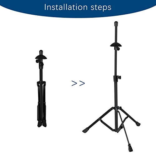 EASTROCK Trombone Stand, Retractable Height Adjustment, Triangular Stable Construction for Standard-sized Trombone