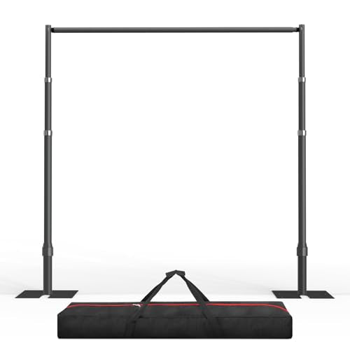 EMART Pipe and Drape Backdrop Stand Kit, 12ftx10ft Heavy Duty Adjustable Photo Background, Metal Frame with Flat Base for Wedding, Birthday Party, Banquet Decorations, Black - color: Black, size: 12x10FT