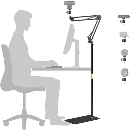 Webcam Floor Stand,70-inch Metal Webcam Floor Holder Compatible with Logitech C920 StreamCam C930 C922 C615 C925e Brio 4K,Brio 500,MX Brio 4K Webcams