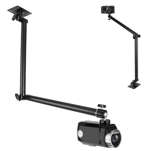 Mippko Articulating Camera Wall Mount with 1/4"-20 Threaded Compatible with DSLR/Security/Webcam/Action/LED Light/CCTV POV Camcorder Cameras,Adjustable Aluminium Alloy Arm Metal Base