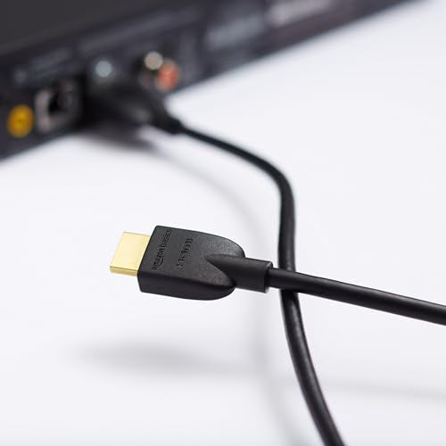 Amazon Basics HDMI Cable, 3ft, 4K@60Hz, High-Speed HDMI 2.0 Cord, 18Gbps, 2160p, 48 bit, Compatible with TV/PS5/Xbox/Roku, Black - size: 3 Feet, style: 1-Pack