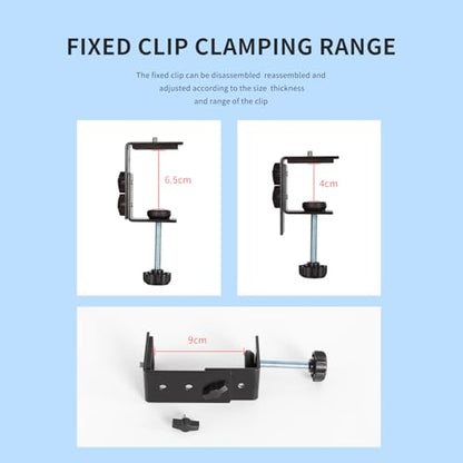 Magic Arm with Clamp, Long Articulating Arm Camera Mount, Adjustable Phone Mount Holder 360° Rotation, Mic Arm for Microphone, LED Lights, for Phone, Tripod, Desk, Table - size: 14"+clamp+phone clip