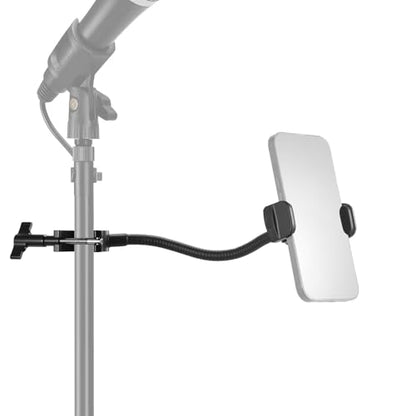 NEEWER BASICS Mic Stand Phone Holder with Flexible Arm, 360° Ball Head Boom Arm Microphone Floor Music Stand Cell Phone Mount Compatible with iPhone Android Samsung Video Recording, MS009