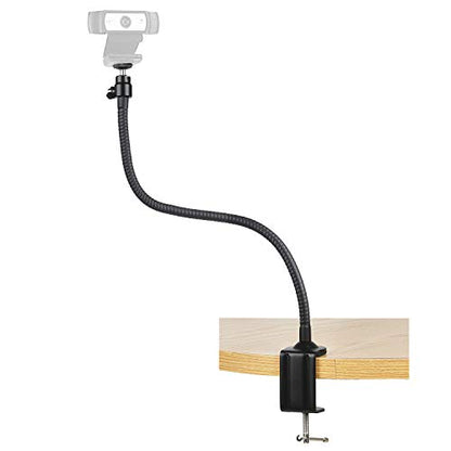 Webcam Stand - 25 inch Gooseneck Clamp Desk Webcam Mount Arm for Logitech Webcam C920s C920 C930e C922x C930 C922 C925e C615 Brio