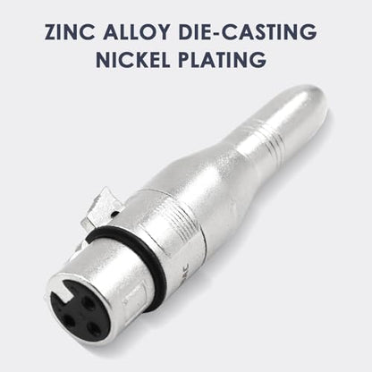 XLR 3 Pin Female to 1/4" 6.35mm Female Jack Socket Audio Adapter, Professional Grade Conversion Adapters, Audio Cable Mic Cord Adapter Plug, Silver 4-Pcs - size: XLR Female, style: 4 pcs