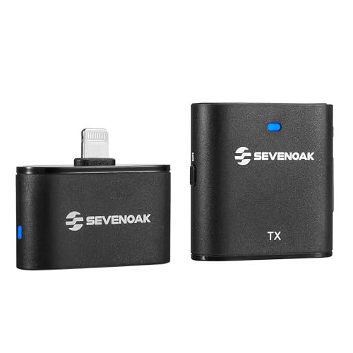 Sevenoak Wireless Lavalier Microphone for iPhone,MFi Certified, Plug Play Noise Cancelling Lapel Mic,196ft Transmission,6H Working Time,Cordless Clip on Mic for Video Recording Live Streaming - size: Lightning-1