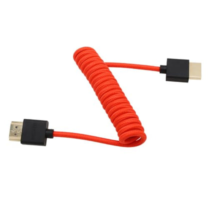 HDMI 4K 120p 8K Cable Braided Coiled for Ninja V SmallHD Blackmagic Monitor Sony A7RV A7m4 FX9 Canon C400 C70 C500II Lumix S1H Nikon Z9 Camera Type A HDMI 2.1