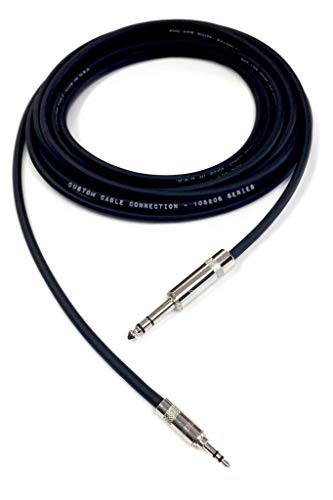 Custom Cable Connection 6 Foot Pro Audio 1/4 inch (6.35mm) TRS to 1/8 inch (3.5mm) TRS Balanced Cable - size: 6 Foot