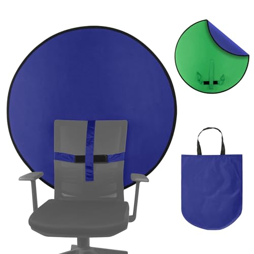 Cosmos 1 Pc Blue Screen Backdrop 43 in / 110 cm Diameter Foldable Portable Photography Background Green Screen Chroma Key Backdrop for Photography Photo Video Studio, Live Streaming, Video Meeting - color: Blue & Green (Double Sides)