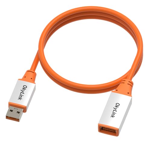 OkyLink Active USB 3.2 Gen 2 Extension Cable 10Gbps 10Gbps, 3ft | 1m, Male to Female, Built-in Signal Repeater, Aluminum Housing, for External SSD, HD Webcam & Fast Peripherals - color: USB3.2(10Gbps), size: 3ft (1m)