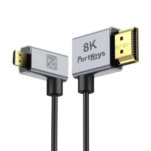 Portkeys 8K Ultra Thin HDMI Cable 2.5mm Diameter, A Slim Soft Cable 48Gbps Ultra High Speed HDMI 2.1 Cord 8K@60Hz, 4K@120Hz for Monitor, PS5, Xbox, PC, HDTV (A to D, 30cm) - color: A to D, size: 30cm