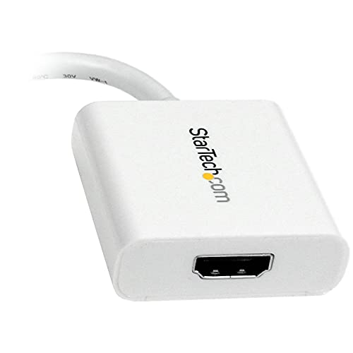 StarTech Passive Mini DP to HDMI Adapter, 1920 x 1200, White (MDP2HDW) | Passive mDP 1.2 to HDMI 1.4, 60Hz, Monitor/TV/Display, HDCP 1.4, Thunderbolt 1/2 Mac/PC, mDP to HDMI Video Converter, DPCP - color: White, style: 1080p