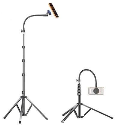 elitehood Magnetic Magsafe Phone Tripod Stand, Heavy Duty Aluminum Overhead Tripod for iPhone with 17” Flexible Gooseneck, Overhead Phone Stand for Video Recording, Filming, Painting and Crafting - style: Magnetic design