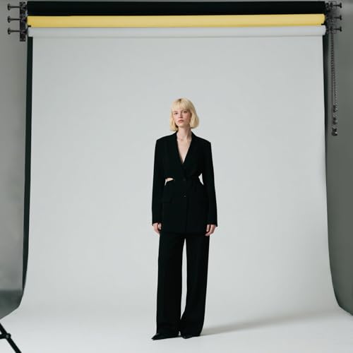 WELLMAKING Manual Axis Background Lifter & Photography Support Stand, Muslin Backdrop Kit with Adjustable Drape Display, Compatible with Light Stand – No Drilling Required, for Home Studio Live Stream