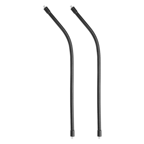 PATIKIL 16" Gooseneck, 2 Pcs 1/4"-20 Male to Male Thread Metal Universal Hose Flexible Arm Gooseneck Tube Extension Holder for Action Camera, Phone, Microphone, Black - size: 16"