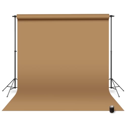 Denny Manufacturing - Seamless Paper Backdrop for Photography, Khaki Seamless Paper Roll (86 in x 36 ft) Includes Free Roll Black Gaffer Tape (2 in x 13 ft) - color: Khaki Brown, size: 86 in x 36 ft