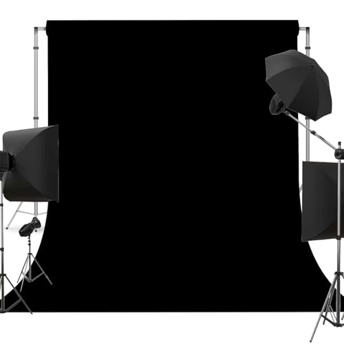 Black Photography Backdrop for Photoshoot, Fabric, 6x9FT | Versatile Studio Photo Background, Portable, Non-reflective, for Portrait, Party Decor, Video Recording - color: Black, size: 6x9 FT