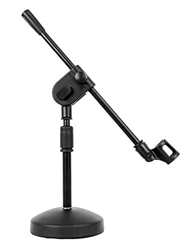Rockville RDMS70 Bundle: Desktop Microphone Stand with Boom, Steel Round Base, ROCKSHOCK Silver Studio Shock Mount with Foam, 512-POP Professional Pop Filter, 3-items