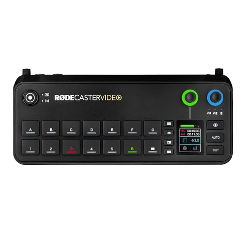 RODECaster Video All-in-One Production Console + 64GB Micro SD Memory Card + 10 Foot XLR + Cable Management Ties + Video Cable + 1/4 TRS + Microfiber Cloth (Bundle)