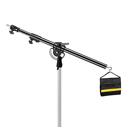 Soonpho Photography Extension Boom Arm for Light Stand/C-Stand,2.3ft to 4.9ft Ajustable Crossbar Holding Arm with 1/4" to 3/8" Screw