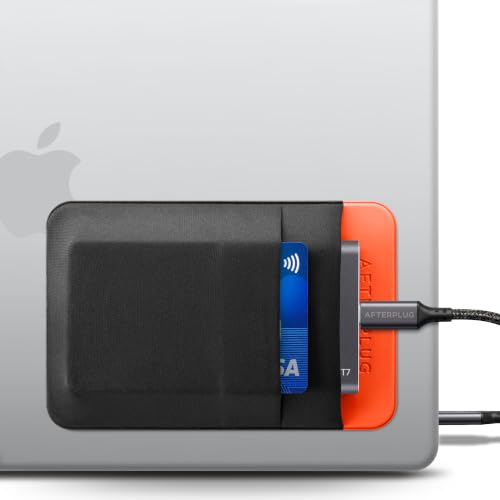 2-Pocket SSD & Hard Drive Holder for Laptop, Reusable Adhesive, Stick-On Pocket Sleeve for External Portable SSD, HDD, Cables and More (Small) - color: Black & Orange, size: Small (For Portable SSDs)