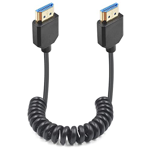 Duttek 8K HDMI Coiled Cable 1 FT-4 FT, 48Gbps Ultra Thin Short HDMI Cable Male to Male Support 8K@60Hz 4K@240Hz HDR eARC VRR, Compatible with Camera, ATOMOS Ninja V, PS5, Xbox, Gimbal Stabilizer - style: 8K Coiled HDMI Cable