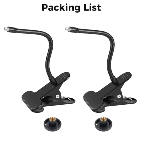 Flexible Clip Clamp Mount for Blink Outdoor 4 (4th Gen)/(3rd Gen)/Blink XT/XT2, Also for Blink Mini/Mini 2, Clip Holder with 7.8 inches Gooseneck Arm, Easy Installation Without Tools - 2Pack