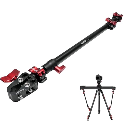 IFOOTAGE Camera Slider Support Arm Stabilizer, 32" Quick Release Tripod Stabilizer Arm Camera Mount with C Clamp & Ball Head 1/4" & 3/8" Screw for Monitor, Light, Microphone, CameraCage, Action Camera