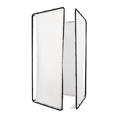 7.87ft x 13.12ft Green Screen Backdrop with Stand, Large Collapsible Green Backdrop w/Stand Foldable Frame for Parties Photography Video Shooting Live Streaming Gaming YouTube Creators (White) - color: White
