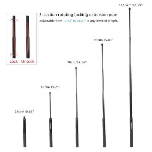 Ground Golf Monopod Phone Stand Holder with Spike Stake, 46" Extendable Selfie Stick & Universal 1/4" Screw - Record Stable Hands-Free Golf Swing Videos for magsafe and All Smartphones - style: Monopod