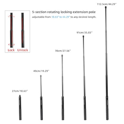 Ground Golf Monopod Phone Stand Holder with Spike Stake, 46" Extendable Selfie Stick & Universal 1/4" Screw - Record Stable Hands-Free Golf Swing Videos for magsafe and All Smartphones - style: Monopod