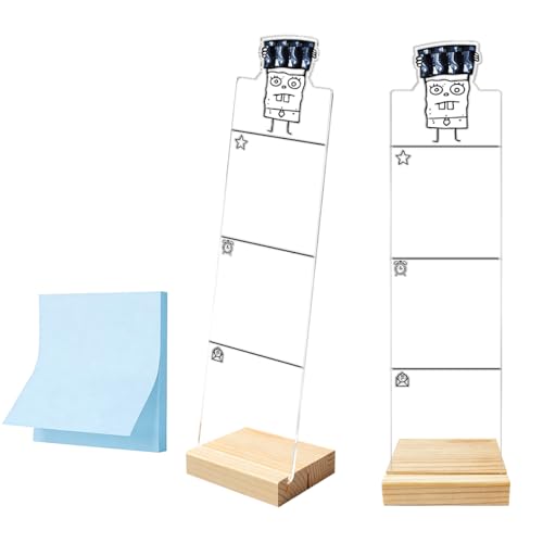 Monitor Memo Board Computer Monitor Memo Board Sticky Note Organizer MRI Acrylic Desk Accessories Removable Wooden Base Set Sticky Notes 100 Sheets 11.8×3.1 inches - color: Mri