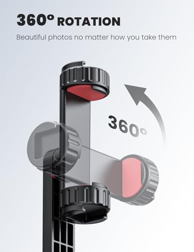 Phone Tripod Mount with 2 Cold Shoes, Smartphone Holder Adapter Rotatable Bracket with 1/4 inch Screw/Adjustable Clip for Video Live Streaming/Recronding