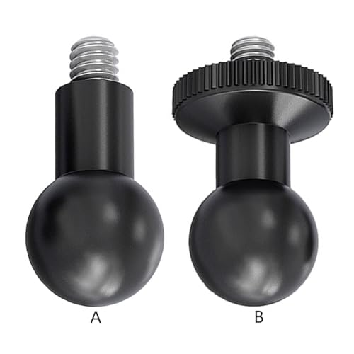 4 Piece 17mm Ball Head Mount Adapters Featuring 1/4 Inch Screw Compatible for Camera and Device Mounting Systems Action Camera Mount (A Model) - color: A model